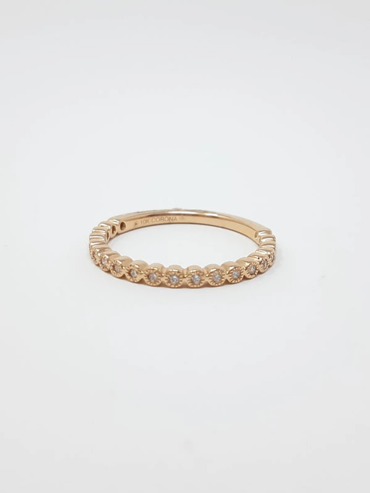 10K Rose Gold 0.10cttw Diamond Ring, size 6.5