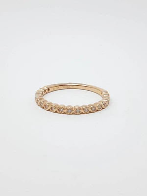 10K Rose Gold 0.10cttw Diamond Ring, size 6.5