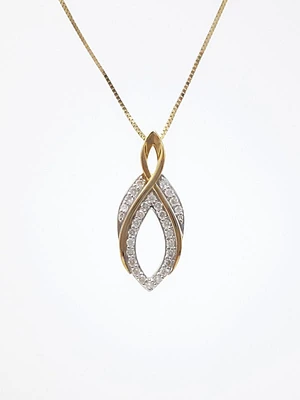 10K Yellow Gold 0.22 Diamond Pendant, 18"