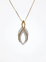 10K Yellow Gold 0.22 Diamond Pendant, 18"