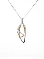14K 2 Tone Gold 0.22cttw Diamond Pendant, 18"