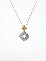 10K White & Yellow Gold 0.25cttw Diamond Pendant, 18"