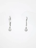 10K White Gold 0.13cttw Diamond Lever Back Earrings