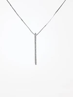 10K White Gold 0.10cttw Diamond Line Necklace, 18"