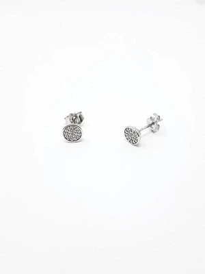10K White Gold Diamond Stud Earrings