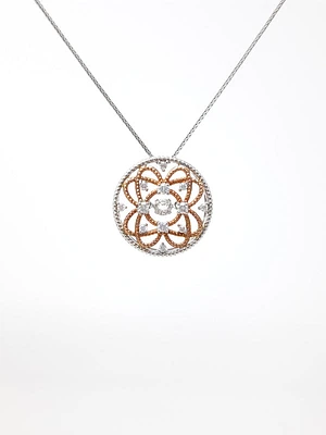 10K White & Rose Gold 0.35cttw Diamond Pendant, 18"
