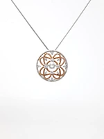 10K White & Rose Gold 0.35cttw Diamond Pendant, 18"