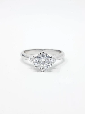 Moissanite and Silver Ring