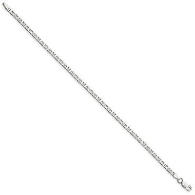 Sterling Silver 3mm Flat Anchor Chain Anklet, 16"