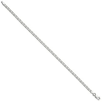 Sterling Silver 3mm Flat Anchor Chain Anklet, 16"
