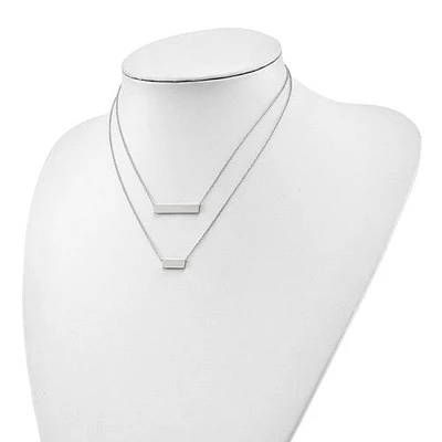 Sterling Silver Double Bar Necklace - 16"