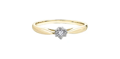 10K Yellow & White Gold 0.05cttw Diamond Promise / Engagement Ring, Size 6.5