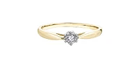 10K Yellow & White Gold 0.05cttw Diamond Promise / Engagement Ring, Size 6.5