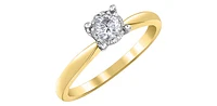 10K Yellow Gold 0.25cttw Round Brilliant Cut Diamond Engagement Ring, 6.5 - / White