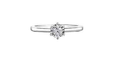10K  White Gold 0.18cttw Diamond Engagement Ring - /