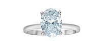 14K White gold 1.07Cttw Lab Grown Oval Cut Diamond Engagement / Anniversary Ring With Hidden Halo