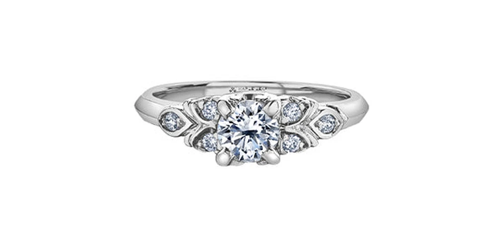 18K White Gold 0.33cttw Round Brilliant Cut Canadian Diamond Engagement Ring
