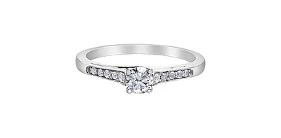 10K White Gold 0.33cttw Round Brilliant Cut Canadian Diamond Engagement Ring - / 4.5