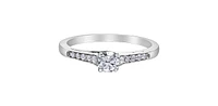 10K White Gold 0.33cttw Round Brilliant Cut Canadian Diamond Engagement Ring - / 4.5