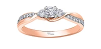 10K Rose Gold 0.33cttw Canadian Diamond Ring - Size 6.5