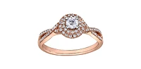 10K Rose Gold 0.23cttw Canadian Diamond Ring, size 6.5