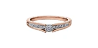 10K Rose Gold 0.10cttw Diamond Ring - Size 6.5