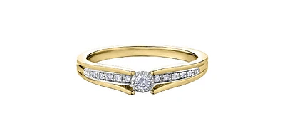 10K Yellow Gold 0.10cttw Diamond Ring