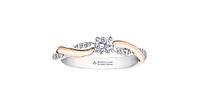 18K White & Rose Gold 0.33cttw Round Brilliant Cut Canadian Diamond Engagement Ring