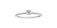 10K White Gold 0.30cttw Canadian Diamond Engagement Ring, size 6.5