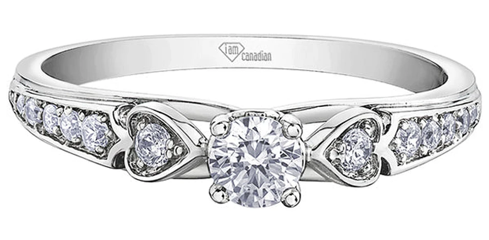 10K White Gold 0.31cttw Diamond Ring - Size 6.5