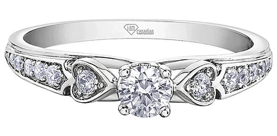 10K White Gold 0.31cttw Diamond Ring - Size 6.5