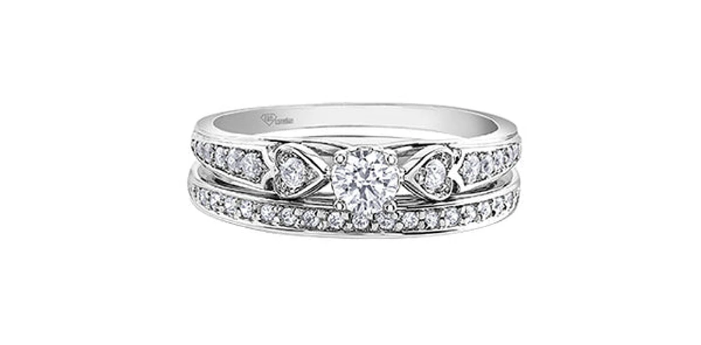 10K White Gold 0.31cttw Round Brilliant Cut Canadian Diamond Engagement Ring (Band sold separately)