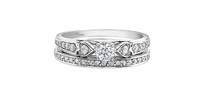 10K White Gold 0.31cttw Round Brilliant Cut Canadian Diamond Engagement Ring (Band sold separately)