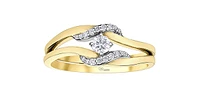 10K Yellow Gold 0.18Cttw Diamond Engagement Ring - /