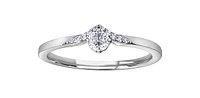 10K White Gold 0.20cttw Round Brilliant Cut Canadian Diamond Engagement Ring (Band sold separately)