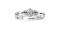 10K White Gold 0.21cttw Canadian Diamond Engagement Ring, 6.5