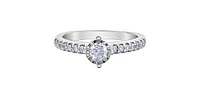 10K White Gold 0.51cttw Round Brilliant Cut Illusion Set Diamond Ring