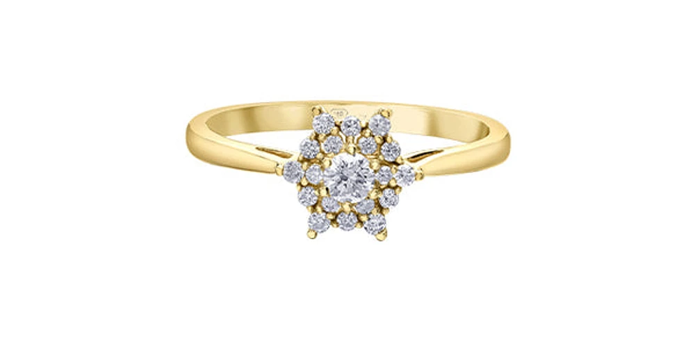 14K Yellow Gold 0.25cttw Round Brilliant Cut Canadian Diamond Engagement Ring