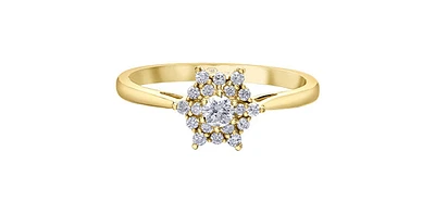 14K Yellow Gold 0.25cttw Round Brilliant Cut Canadian Diamond Engagement Ring