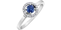 10K White Gold 0.42cttw Tanzanite and 0.10cttw Diamond Ring, size 6.5
