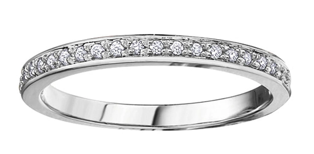10K White Gold 0.15cttw Diamond Pave Ring, size 6.5