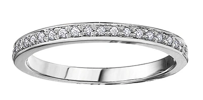 10K White Gold 0.15cttw Diamond Pave Ring, size 6.5