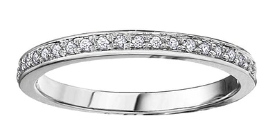 10K White Gold 0.10cttw Diamond Pave Ring, size 6.5