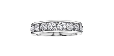 14K White Gold 1.00cttw Diamond Anniversary Channel Set Ring / Band, size 6.5