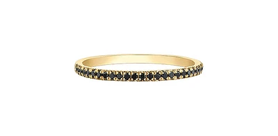 10K Yellow Gold Black Diamond Ring