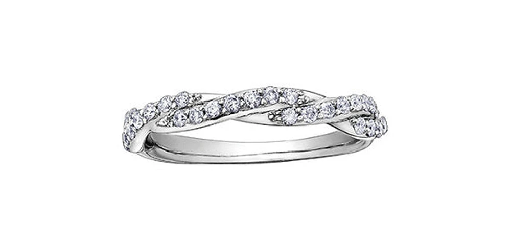 10K White 0.33cttw Diamond Ring, size 6.5
