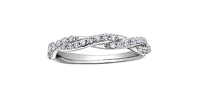 10K White 0.33cttw Diamond Ring, size 6.5
