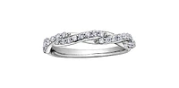 10K White 0.33cttw Diamond Ring, size 6.5