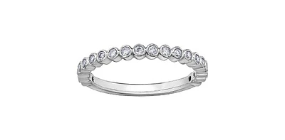 10K White Gold0.27cttw Diamond Ring/Band, size 6.5