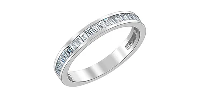 14K White Gold 0.65cttw Baguette Diamond Ring/Band, Size 6.5